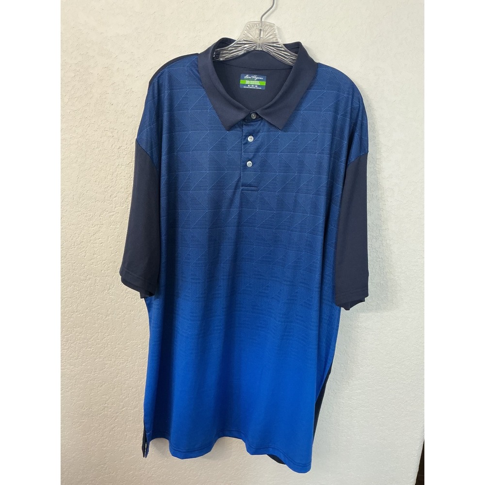 Ben Hogan Performance Polo 3XL Blue Ombre Geometric Short Sleeve Golf Shirt